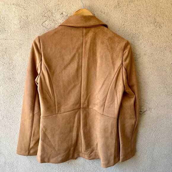 Nanette Lepore Brown Suede Open Front Long Blazer Jacket Size S - Picture 5 of 5